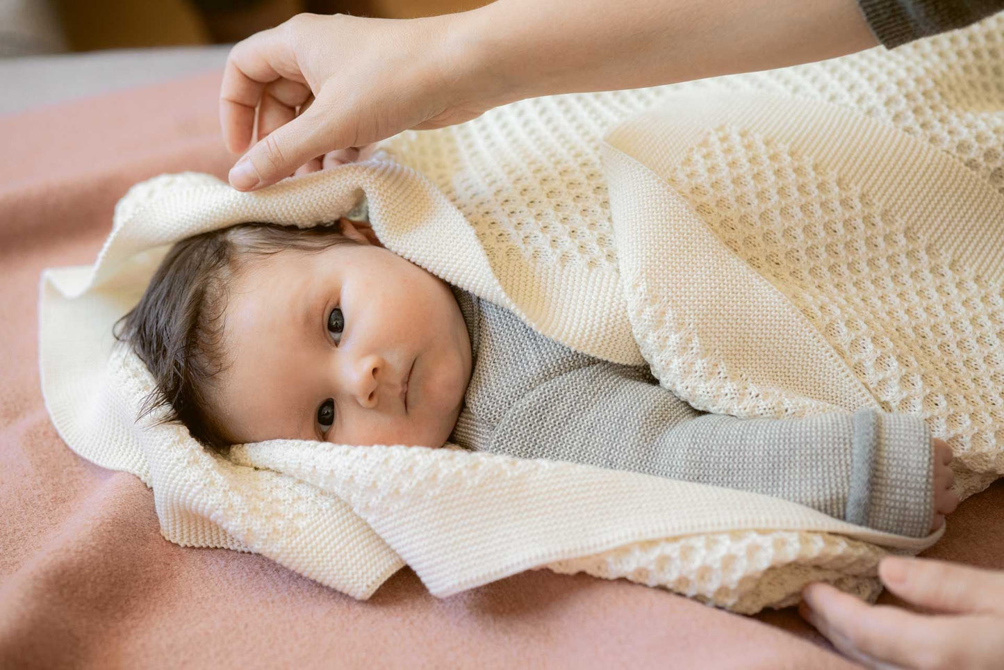 Disana Organic Merino Knitted LARGE Blanket - Honeycomb PRE-ORDER