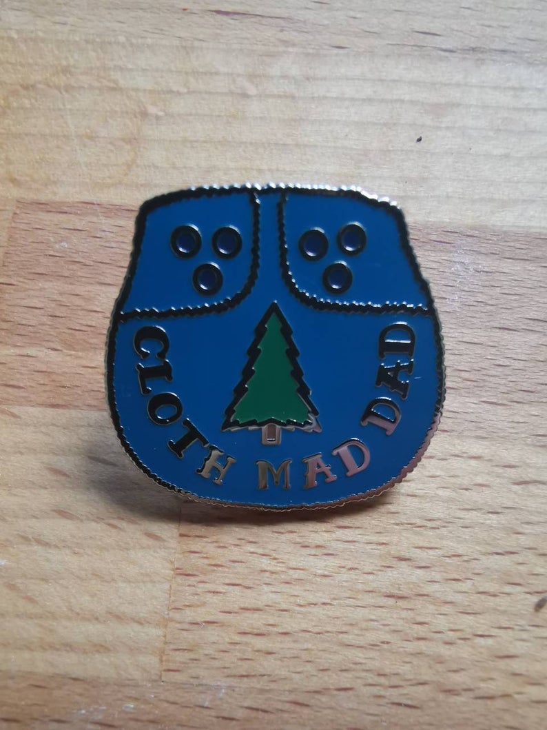 Cloth Mad Dad Pin Badge by Donwood Creations