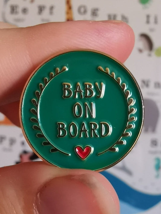 Baby on Board Pin Badge by Donwood Creations